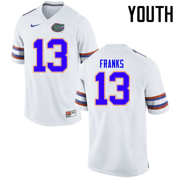Florida Gators Youth #13 Feleipe Franks College Football Jersey White